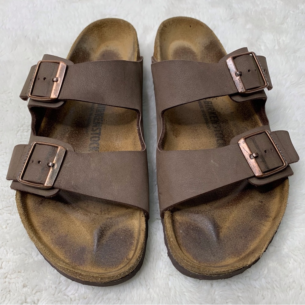 Birkenstock Men's Brown Arizona Leather Double Strap Sandals Size 10 / 43 EU